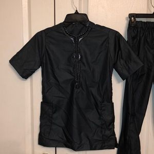 Hand made boy’s top and pant set grey